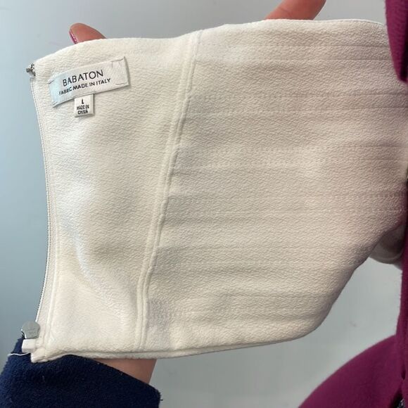 Aritzia Babaton white crop top with thin straps and Back Zip Closure L - Picture 9 of 12